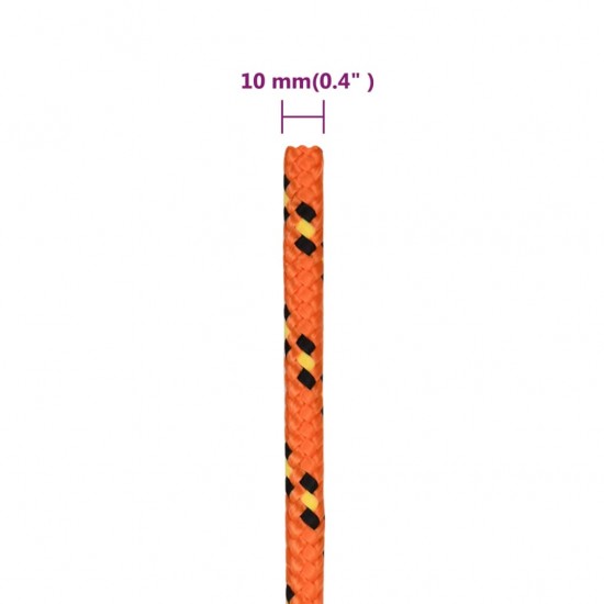 Valties virvė, oranžinės spalvos, 10mm, 250m, polipropilenas