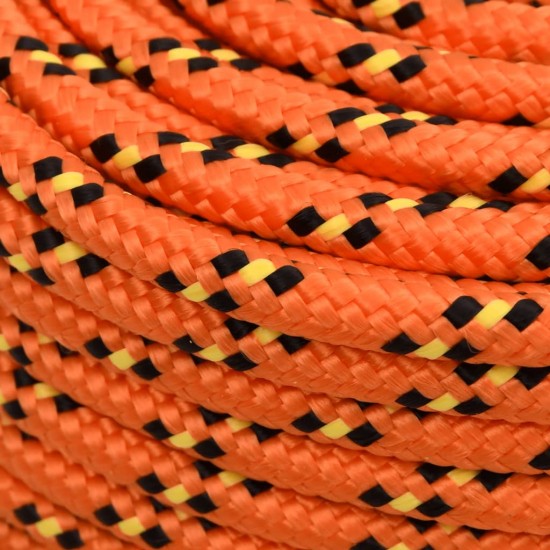 Valties virvė, oranžinės spalvos, 8mm, 25m, polipropilenas