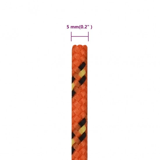 Valties virvė, oranžinės spalvos, 5mm, 100m, polipropilenas