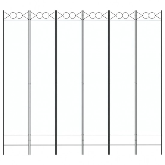 Kambario pertvara, 6 dalių, baltos spalvos, 240x220cm, audinys