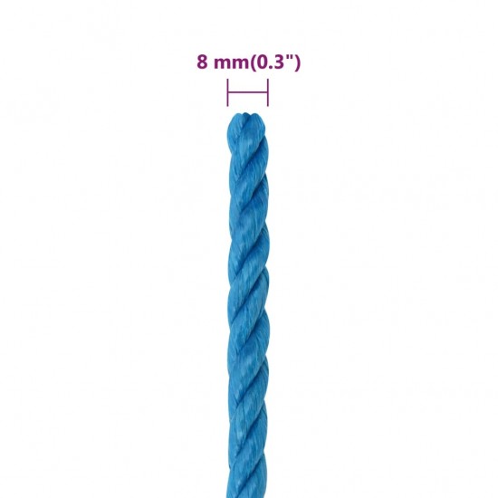 Darbo virvė, mėlynos spalvos, 8mm, 50m, polipropilenas