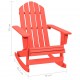 Supama sodo Adirondack kėdė, raudona, eglės medienos masyvas