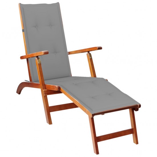 Terasos kėdės pagalvėlė, pilkos spalvos, (75+105)x50x3cm