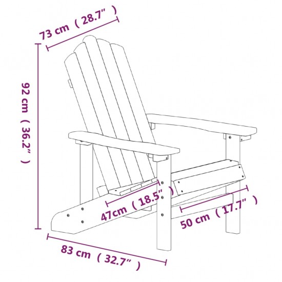 Sodo Adirondack kėdės su staliuku, rudos spalvos, HDPE