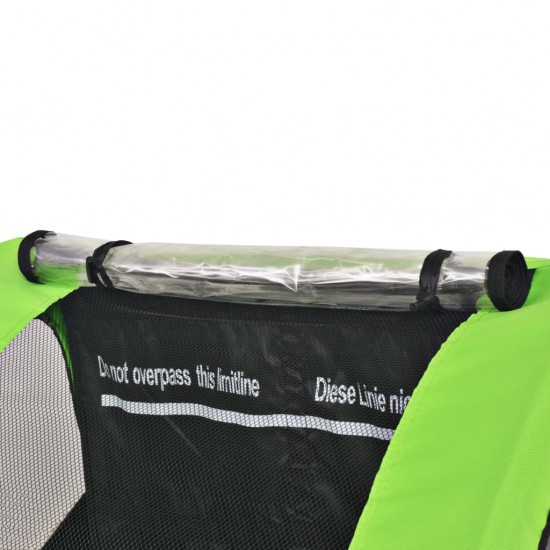 Vaikiška dviračio priekaba, pilka ir žalia, 30 kg