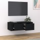 Pakabinama televizoriaus spintelė, juoda, 80x36x25cm, mediena