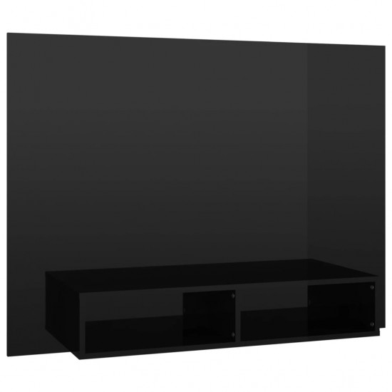 Sieninė TV spintelė, juoda, 120x23,5x90cm, MDP, blizgi