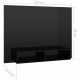 Sieninė TV spintelė, juoda, 120x23,5x90cm, MDP, blizgi