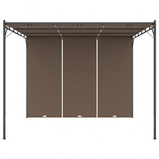 Sodo pavėsinė su šonine užuolaida, taupe spalvos, 3x3x2,25m