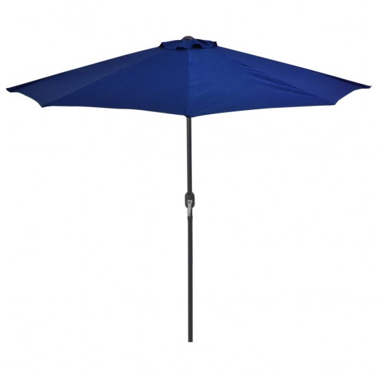 Balkono skėtis su aliuminiu stulpu, mėlynas, 270x144x222cm