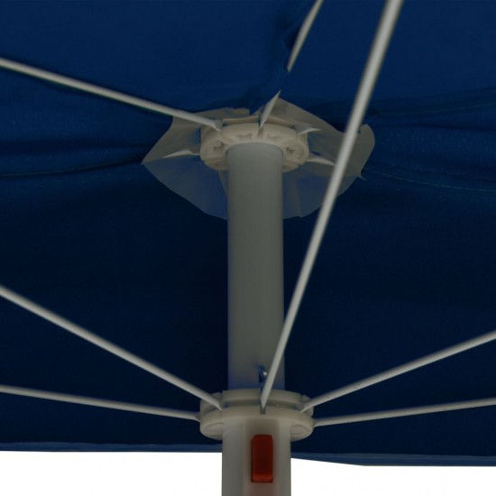 Pusapvalis sodo skėtis su stulpu, tamsiai mėlynas, 180x90cm