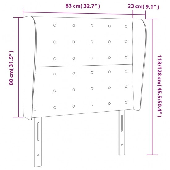 Galvūgalis su auselėmis, juodas, 83x23x118/128cm, audinys