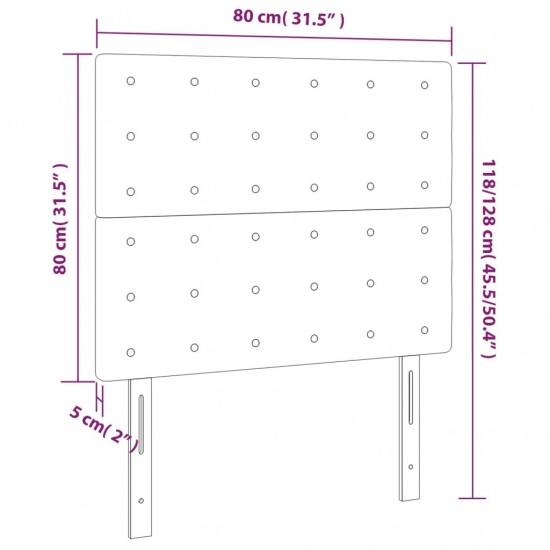 Galvūgalis su LED, juodos spalvos, 80x5x118/128cm, audinys