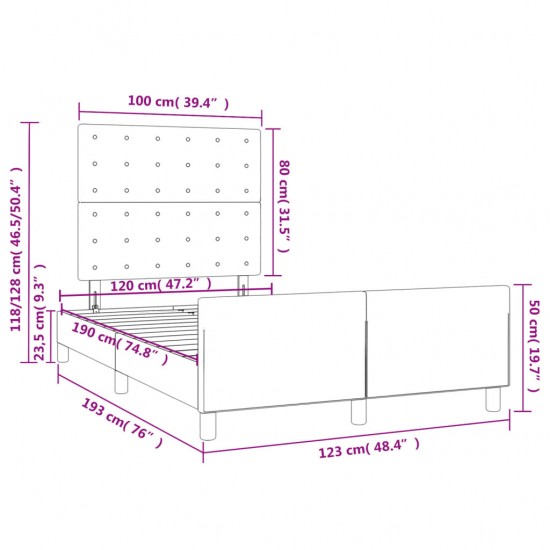 Galvūgalis su LED, juodos spalvos, 180x5x118/128cm, audinys