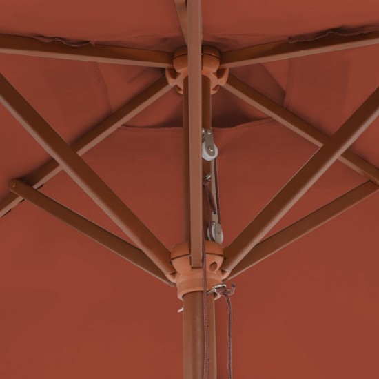 Lauko skėtis su mediniu stulpu, 150x200cm, terakota sp.