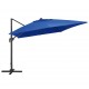 Gembinis skėtis su LED/aliuminio stulpu, mėlynas, 400x300cm