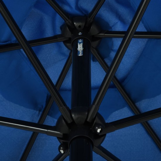 Lauko skėtis su metaliniu stulpu, mėlynos spalvos, 300cm
