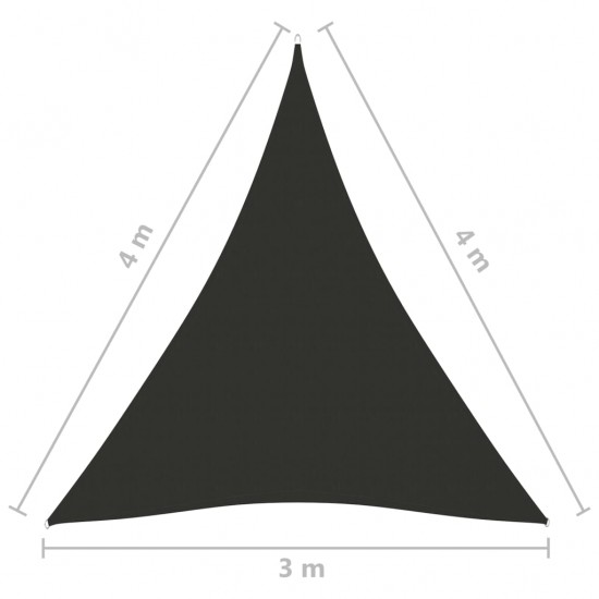 Uždanga nuo saulės, antracito, 3x4x4m, oksfordo audinys, trikampė
