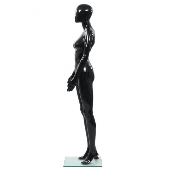 Moteriškas manekenas, stiklo pagr., blizgus juodas, 175cm