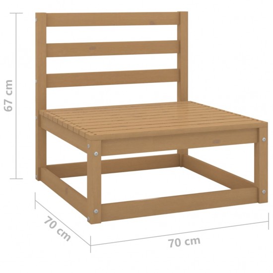 Trivietė sodo sofa, medaus rudos spalvos, pušies masyvas