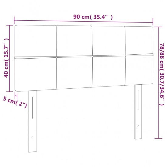 Galvūgalis su LED, tamsiai pilkas, 90x5x78/88cm, audinys