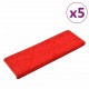 Laiptų kilimėliai, 5vnt., raudonos spalvos, 65x21x4cm