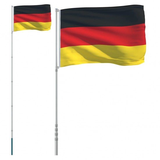 Vokietijos vėliava su stiebu, aliuminis, 5,55m
