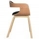Valgomojo kėdės, 6vnt., juodos, lenkta mediena ir dirbtinė oda