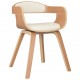 Valgomojo kėdės, 4vnt., kreminės, lenkta mediena/dirbtinė oda