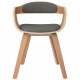 Valgomojo kėdė, šviesiai pilka, lenkta mediena ir audinys