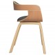 Valgomojo kėdė, šviesiai pilka, lenkta mediena ir audinys