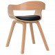 Valgomojo kėdės, 2vnt., juodos, lenkta mediena ir dirbtinė oda
