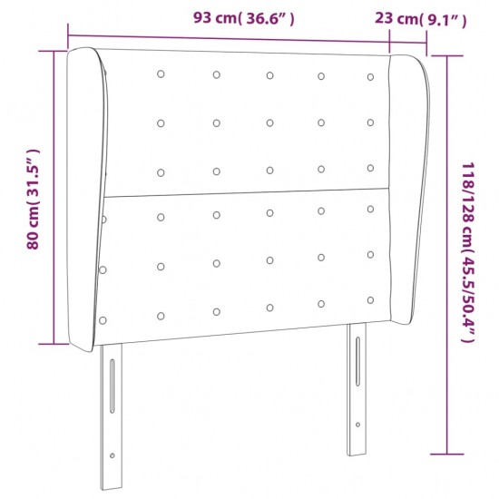 Galvūgalis su auselėmis, pilkas, 93x23x118/128cm, audinys