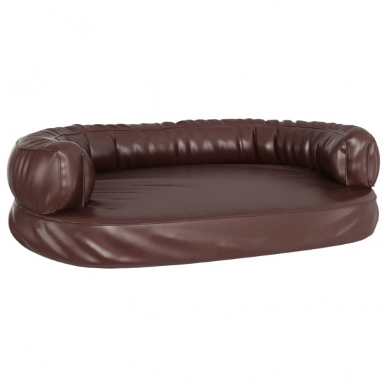 Ergonomiška lova šunims, rudos spalvos, 75x53cm, dirbtinė oda