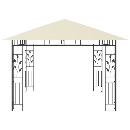 Pavėsinė su tinkleliu nuo uodų, kreminė, 3x3x2,73m, 180g/m²