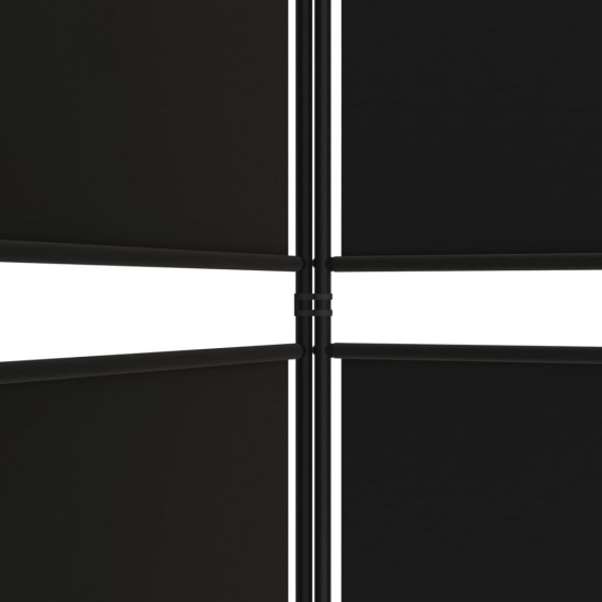Kambario pertvara, 4 dalių, juodos spalvos, 200x220cm, audinys