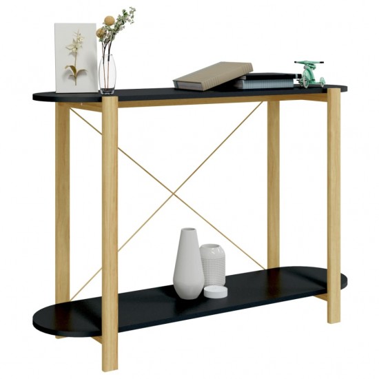 Konsolinis staliukas, juodas, 110x38x75cm, apdirbta mediena