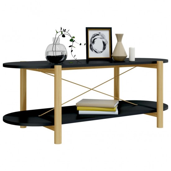 Kavos staliukas, juodos spalvos, 110x48x40cm, apdirbta mediena