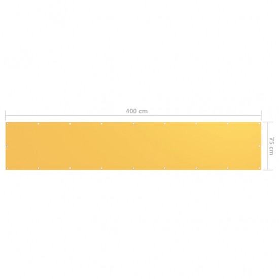 Balkono pertvara, geltonos spalvos, 75x400cm, oksfordo audinys