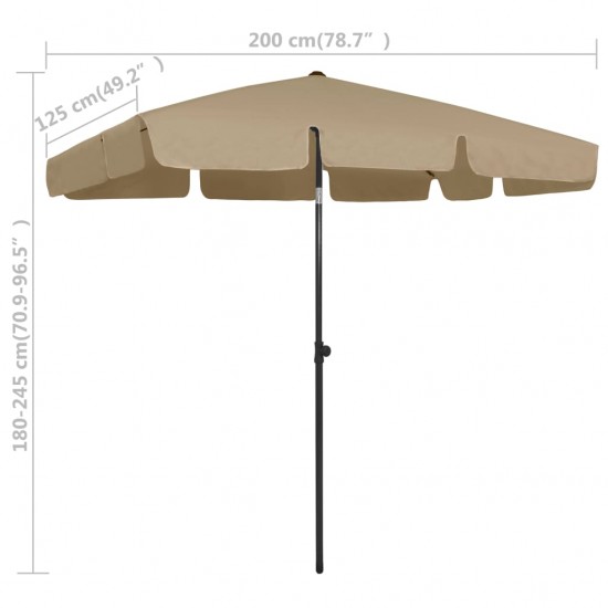 Paplūdimio skėtis, taupe spalvos, 200x125cm