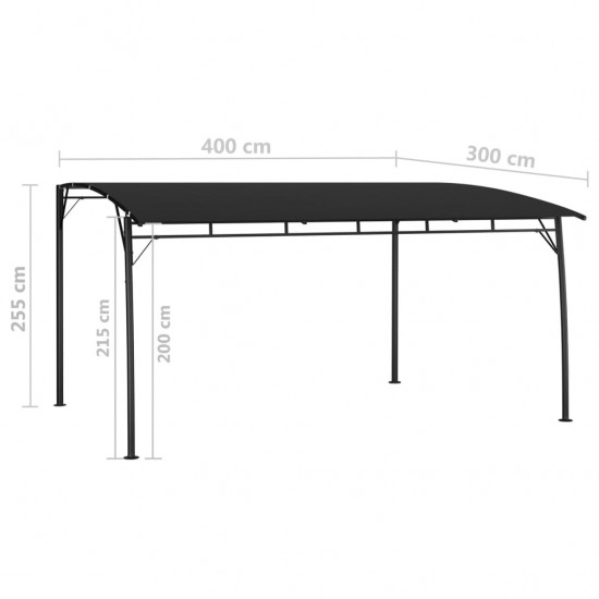 Sodo markizė nuo saulės, antracito spalvos, 4x3x2,55m