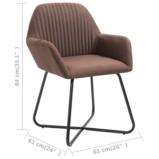Valgomojo kėdės, 6 vnt., rudos, audinys (3x249810)