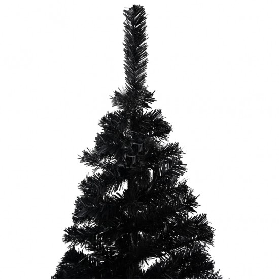 Dirbtinė Kalėdų eglutė su LED/žaisliukais, juoda, 240cm, PVC