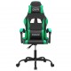 Pasukama žaidimų kėdė, juodos ir žalios spalvos, dirbtinė oda