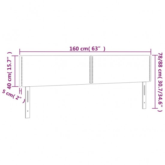 Galvūgalis su LED, rožinės spalvos, 160x5x78/88cm, aksomas