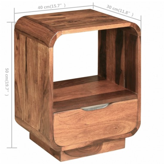 Naktinis staliukas su stalčiumi, rausv. dalberg., 40x30x50cm