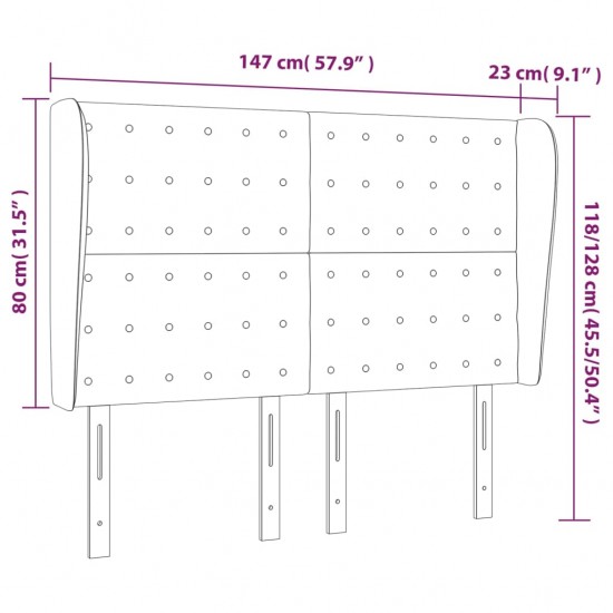 Galvūgalis su auselėmis, taupe, 147x23x118/128cm, audinys