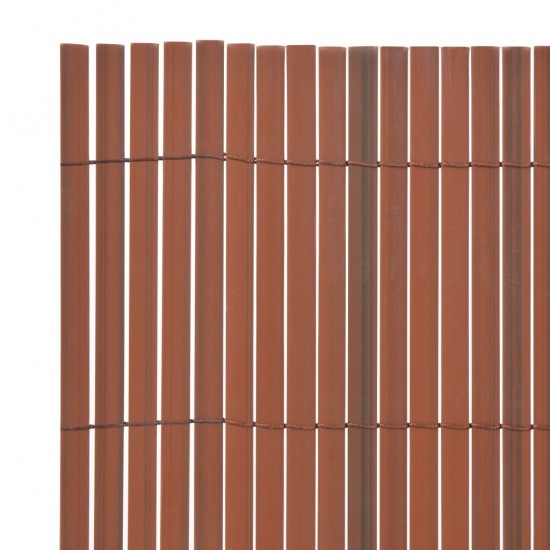 Dvipusė sodo tvora, ruda, 90x300cm, PVC