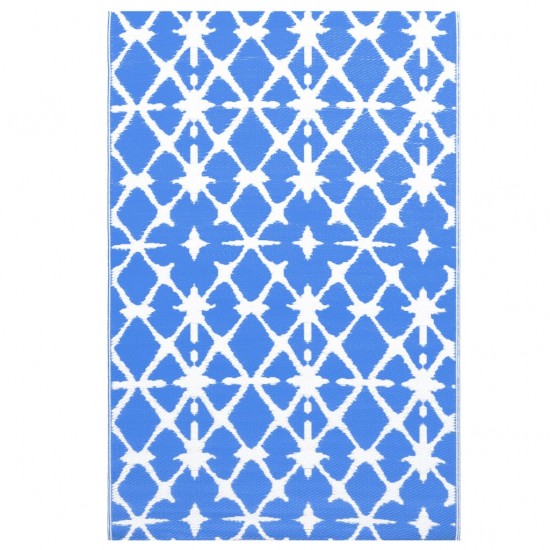 Lauko kilimas, mėlynos ir baltos spalvos, 160x230cm, PP