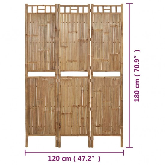 Kambario pertvara, 3 dalių, 120x180cm, bambukas